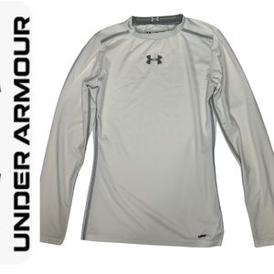 Under Armour Unisex White Fitted Long Sleeve Shirt m